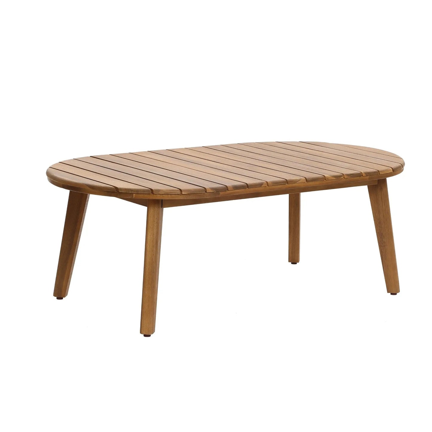 RetailsSup 4-Piece Outdoor Conversation Set – Acacia Wood, Loveseat, 2 Armchairs, Coffee Table