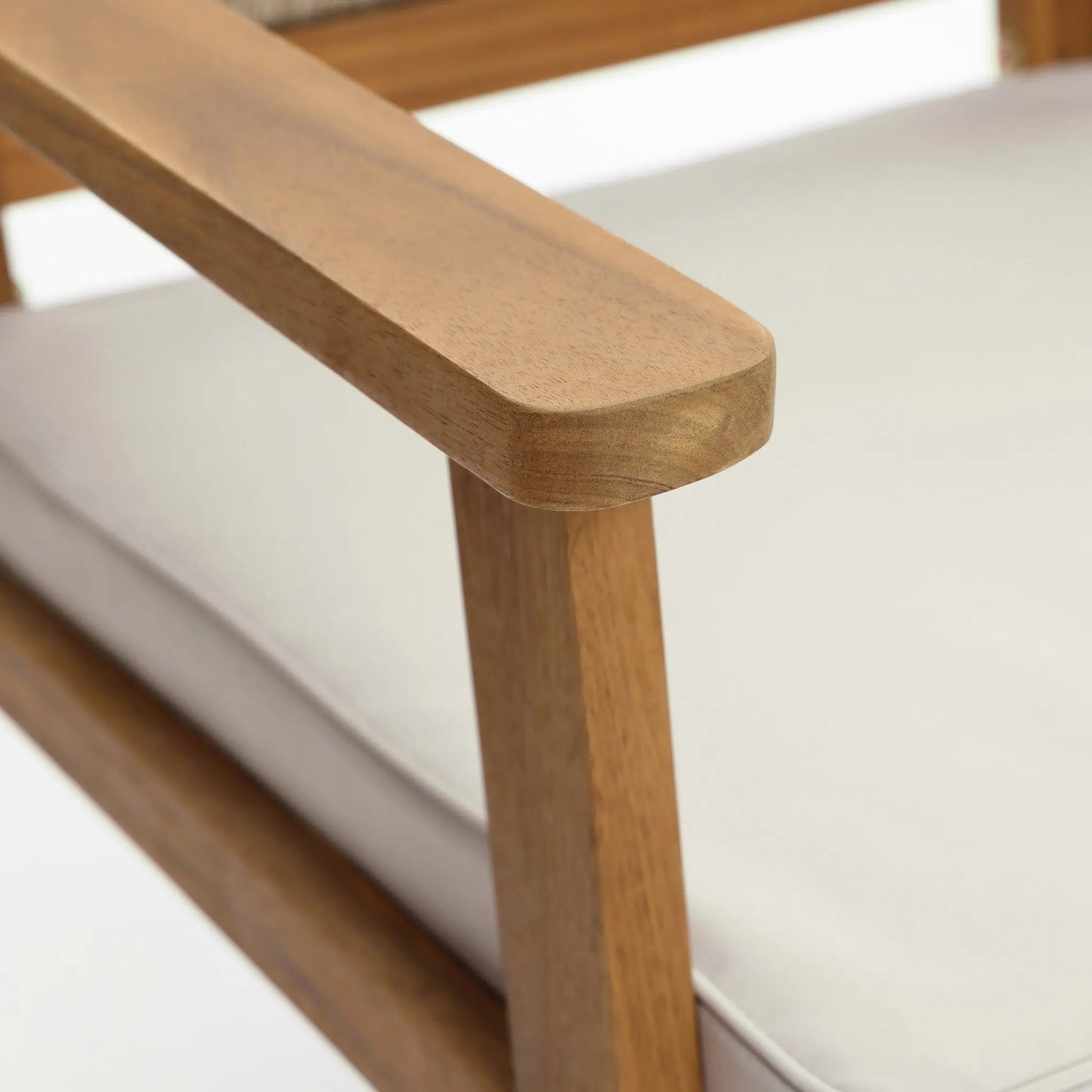 RetailsSup 2-Piece Outdoor Armchair Set – Acacia Wood Frame with Rope Backrest