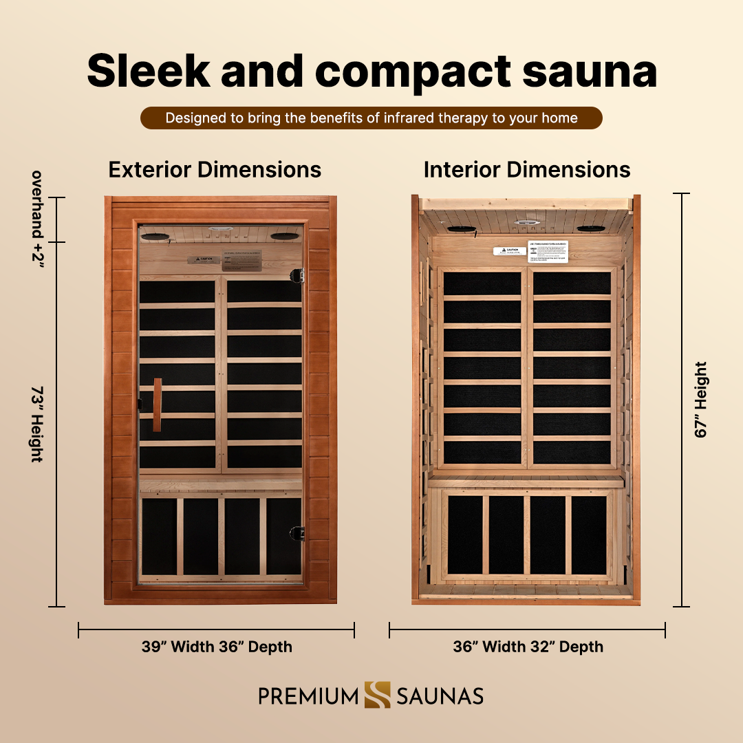 Retails- Dynamic "Avila" 1-2-person Low EMF FAR Infrared Sauna DYN-6103-01