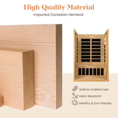 Retails- Dynamic "Barcelona" 1-2-person Low EMF FAR Infrared Sauna DYN-6106-01