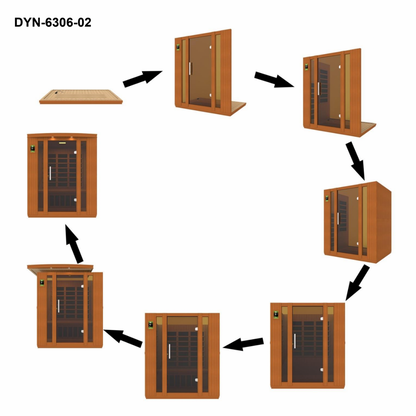 Retails- Dynamic "Bellagio" 3-person Low EMF FAR Infrared Sauna - DYN-6306-02