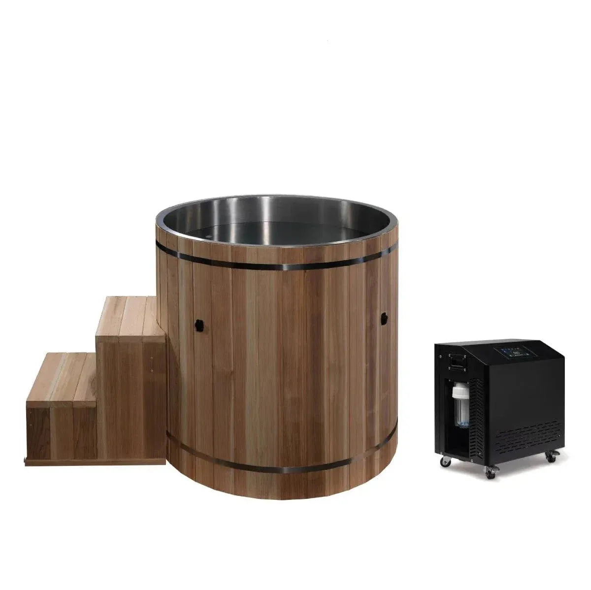 Retails- Dynamic Cold Therapy Stainless Steel Plunge Tub with Pacific Cedar