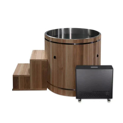 Retails- Dynamic Cold Therapy Stainless Steel Plunge Tub with Pacific Cedar