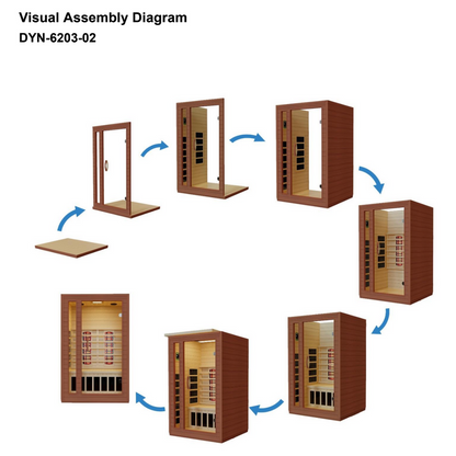 Retails- Dynamic "Cordoba" 2-Person Full Spectrum Near Zero EMF FAR Infrared Sauna DYN-6203-02 FS