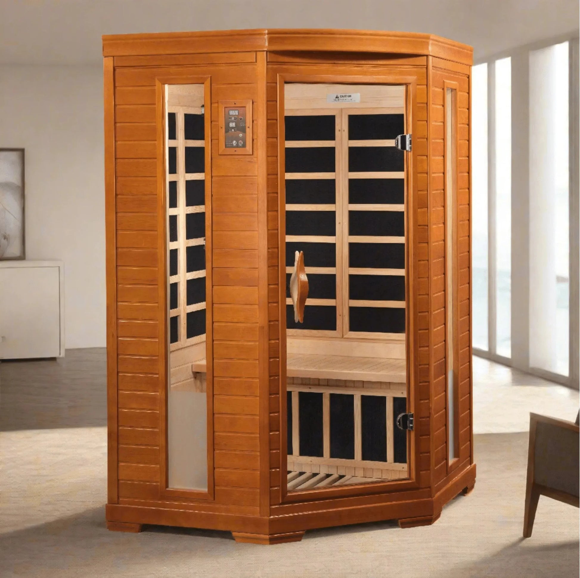 Retails- Dynamic Heming Elite 2-person Corner Ultra Low EMF FAR Infrared Sauna - DYN-6225-02 Elite