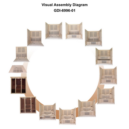 Retails- Dynamic Monaco 6-person Ultra Low EMF FAR Infrared Sauna - DYN-6996-01 Elite