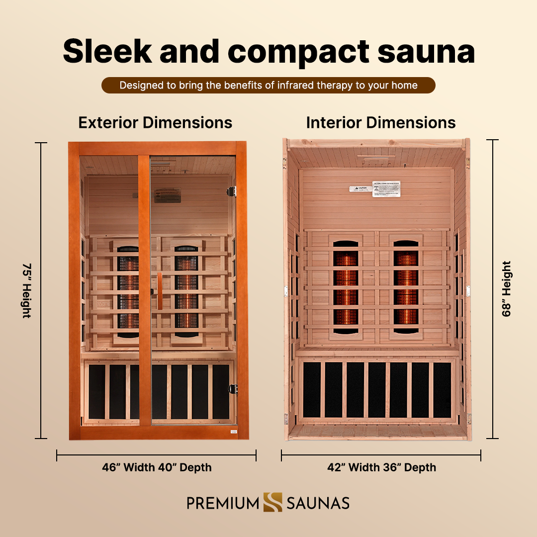 Retails- Dynamic "Santiago" 2-person Full Spectrum Near Zero EMF FAR Infrared Sauna DYN-6209-03 FS