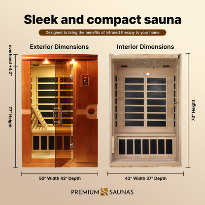 Retails- Dynamic "Venice" 2-person Low EMF FAR Infrared Sauna DYN-6210-01