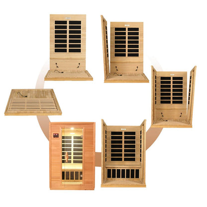 Retails- Dynamic "Versailles" 2-person Low EMF FAR Infrared Sauna DYN-6202-03