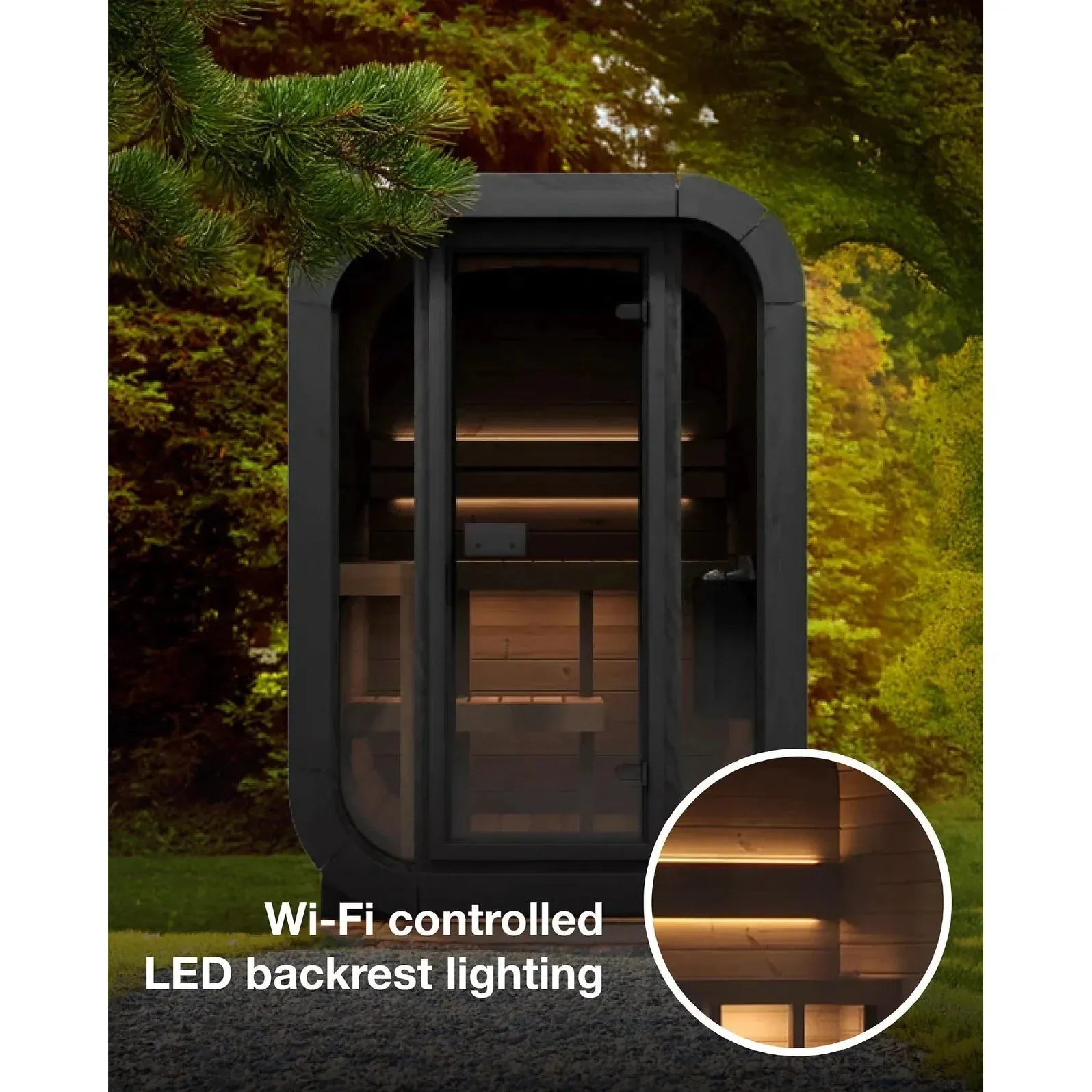 Retails- SaunaLife Model CL3G 1-2 Person Cube Series Outdoor Sauna Kit