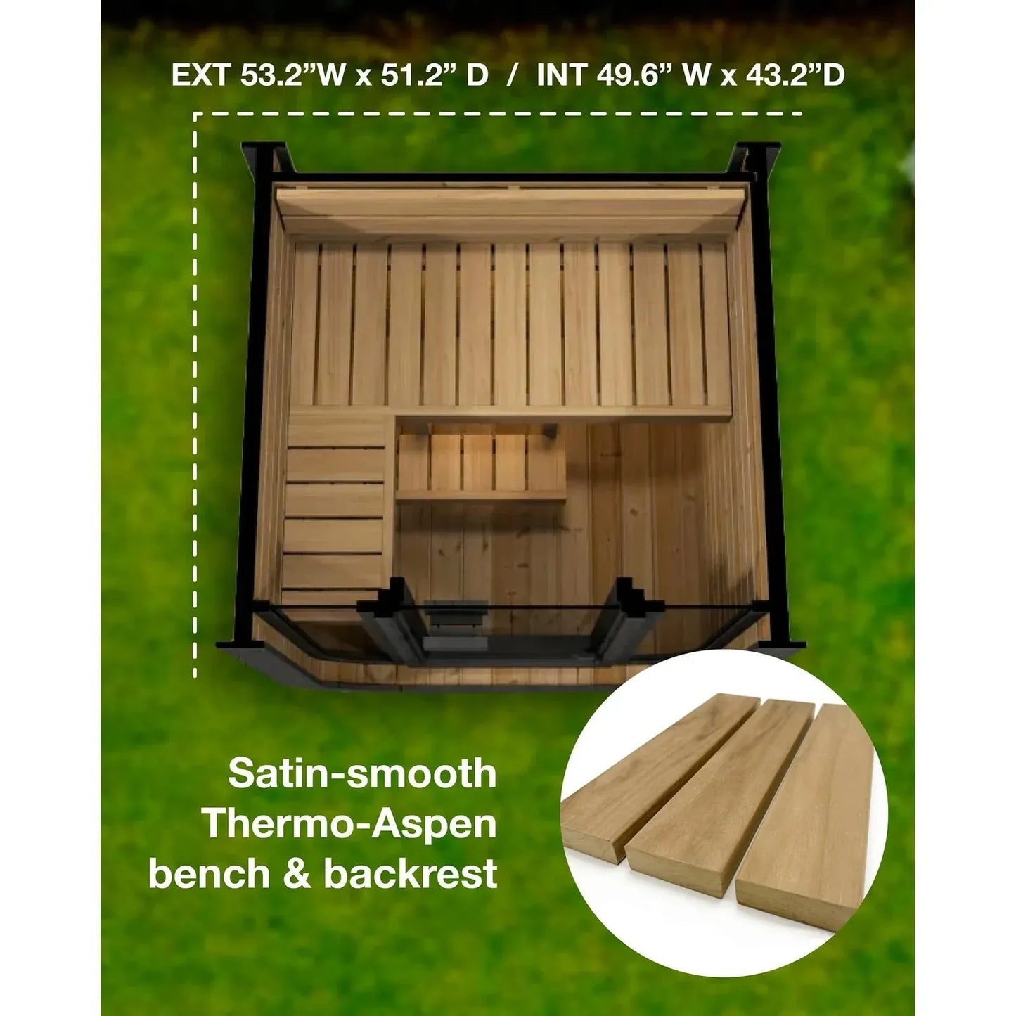 Retails- SaunaLife Model CL3G 1-2 Person Cube Series Outdoor Sauna Kit
