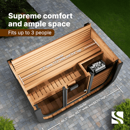 Retails- SaunaLife Model CL4G 3 Person Cube Series Outdoor Sauna Kit