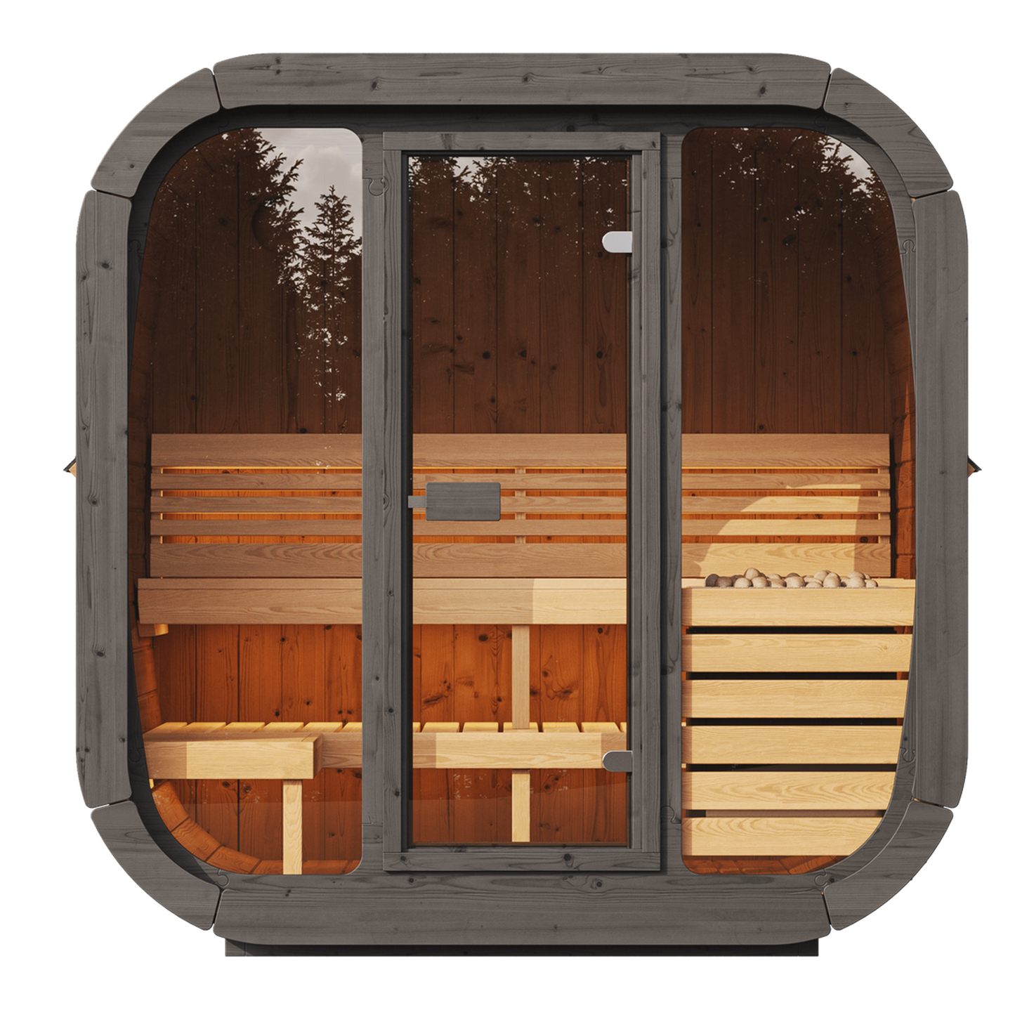 Retails- SaunaLife Model CL5G 4 Person Cube Series Outdoor Sauna Kit