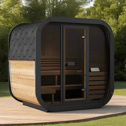 Retails- SaunaLife Model CL5G 4 Person Cube Series Outdoor Sauna Kit