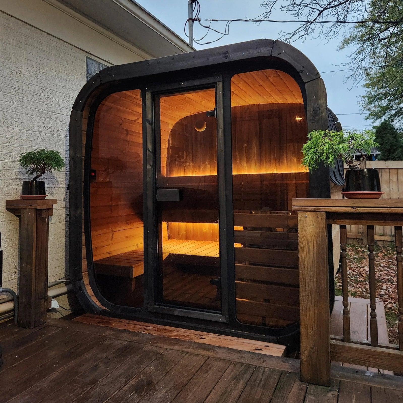 Retails- SaunaLife Model CL5G 4 Person Cube Series Outdoor Sauna Kit