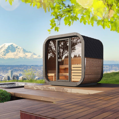 Retails- SaunaLife Model CL5G 4 Person Cube Series Outdoor Sauna Kit