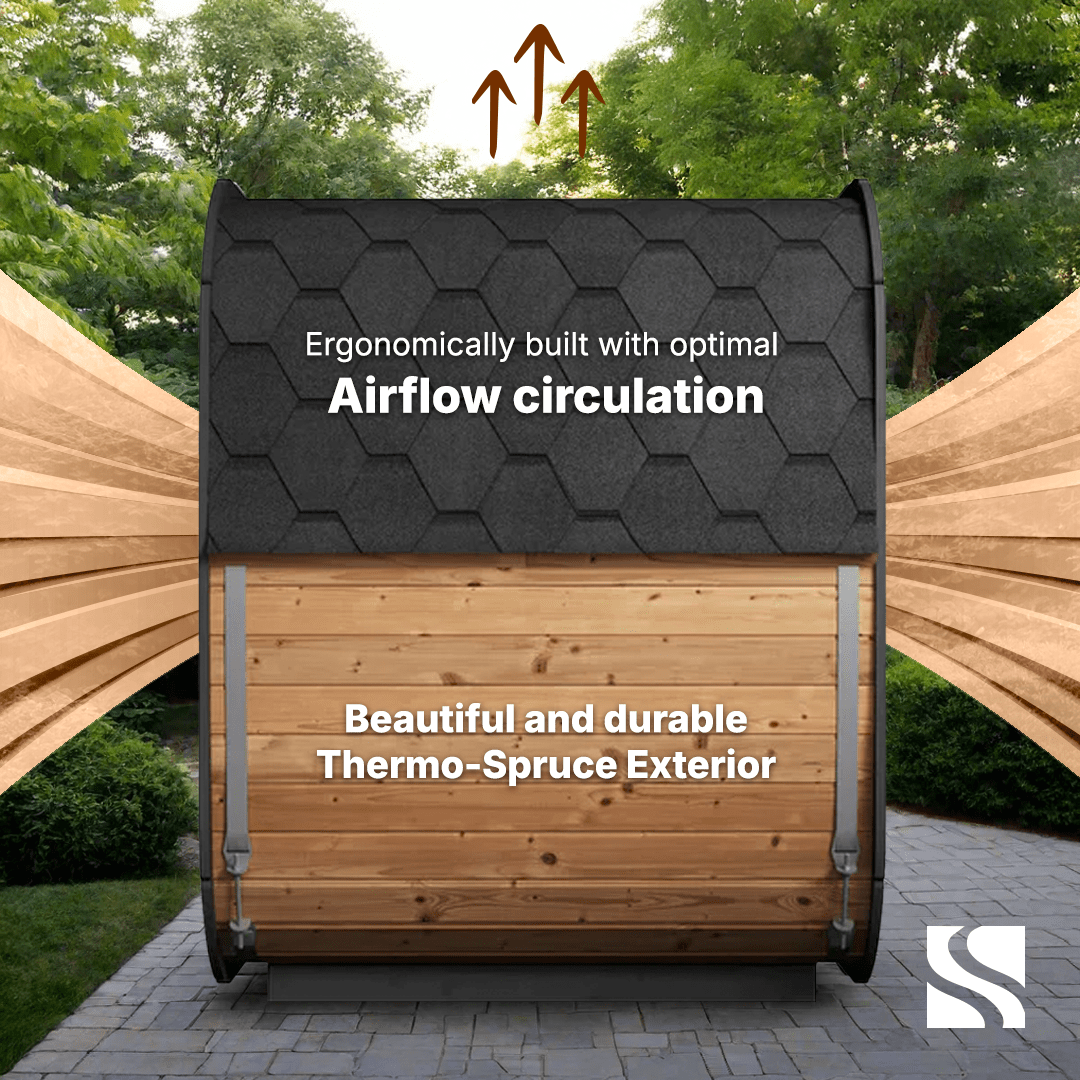 Retails- SaunaLife Model CL5G 4 Person Cube Series Outdoor Sauna Kit