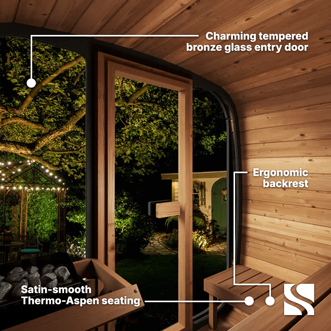 Retails- SaunaLife Model CL5G 4 Person Cube Series Outdoor Sauna Kit