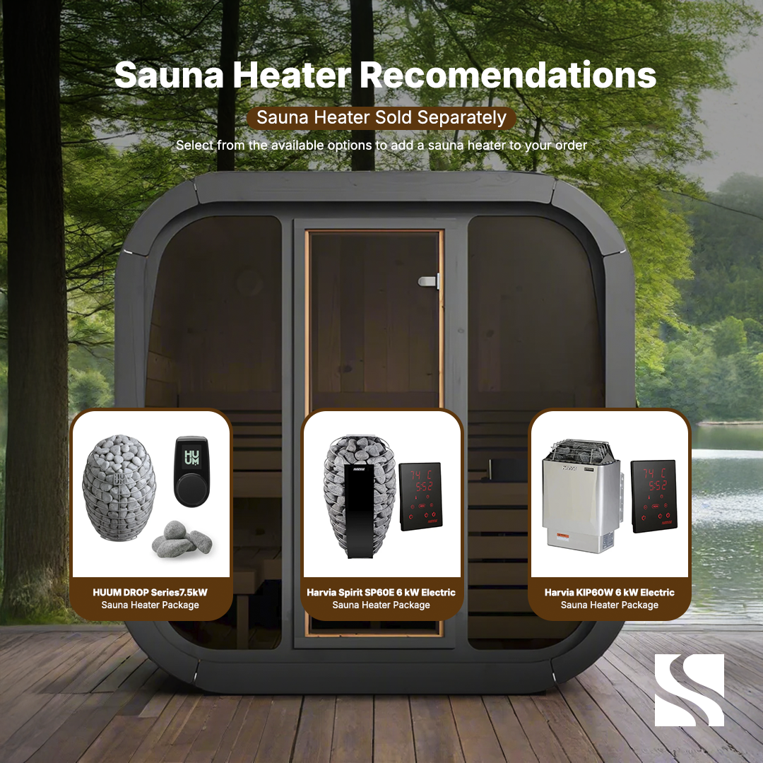 Retails- SaunaLife Model CL5G 4 Person Cube Series Outdoor Sauna Kit