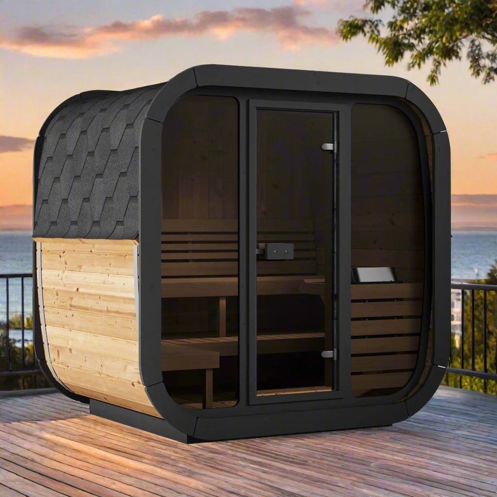 Retails- SaunaLife Model CL5G 4 Person Cube Series Outdoor Sauna Kit