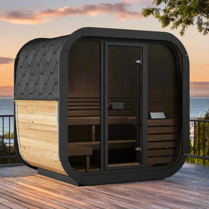 Retails- SaunaLife Model CL5G 4 Person Cube Series Outdoor Sauna Kit