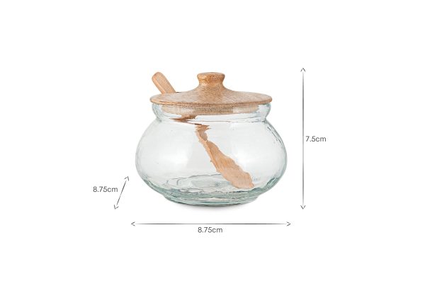Round Storage Jar - Natural & Clear