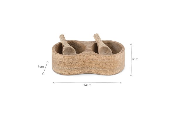 Mango Wood Salt & Pepper Server - Natural