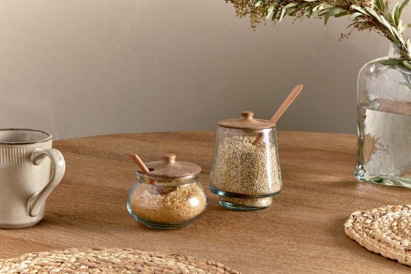 Round Storage Jar - Natural & Clear