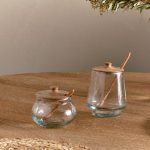 Round Storage Jar - Natural & Clear