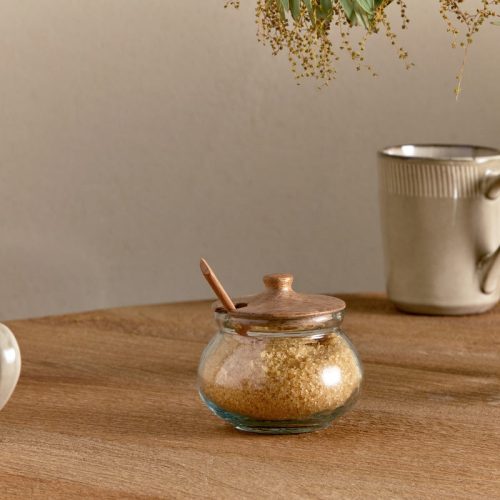 Round Storage Jar - Natural & Clear
