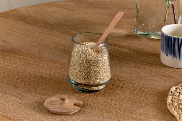 Tall Storage Jar - Natural & Clear