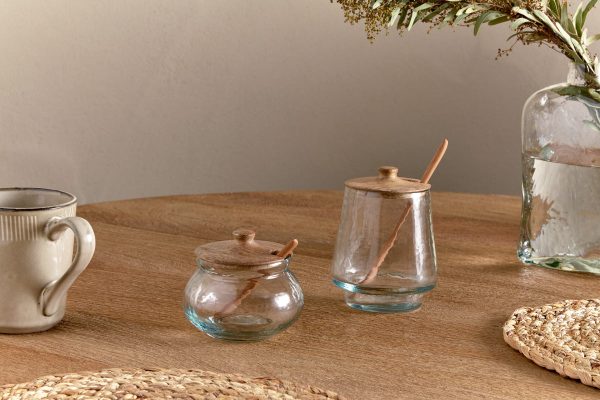 Tall Storage Jar - Natural & Clear
