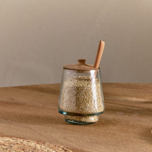 Tall Storage Jar - Natural & Clear