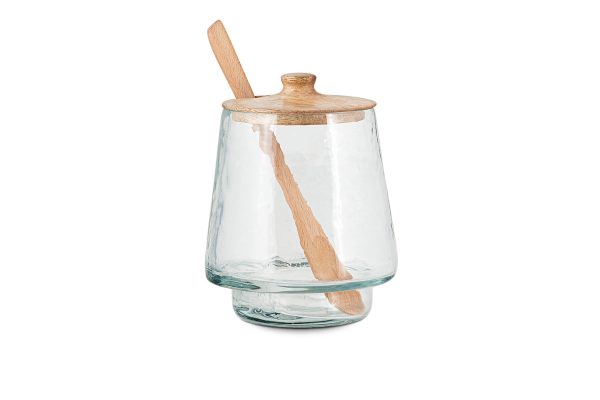 Tall Storage Jar - Natural & Clear