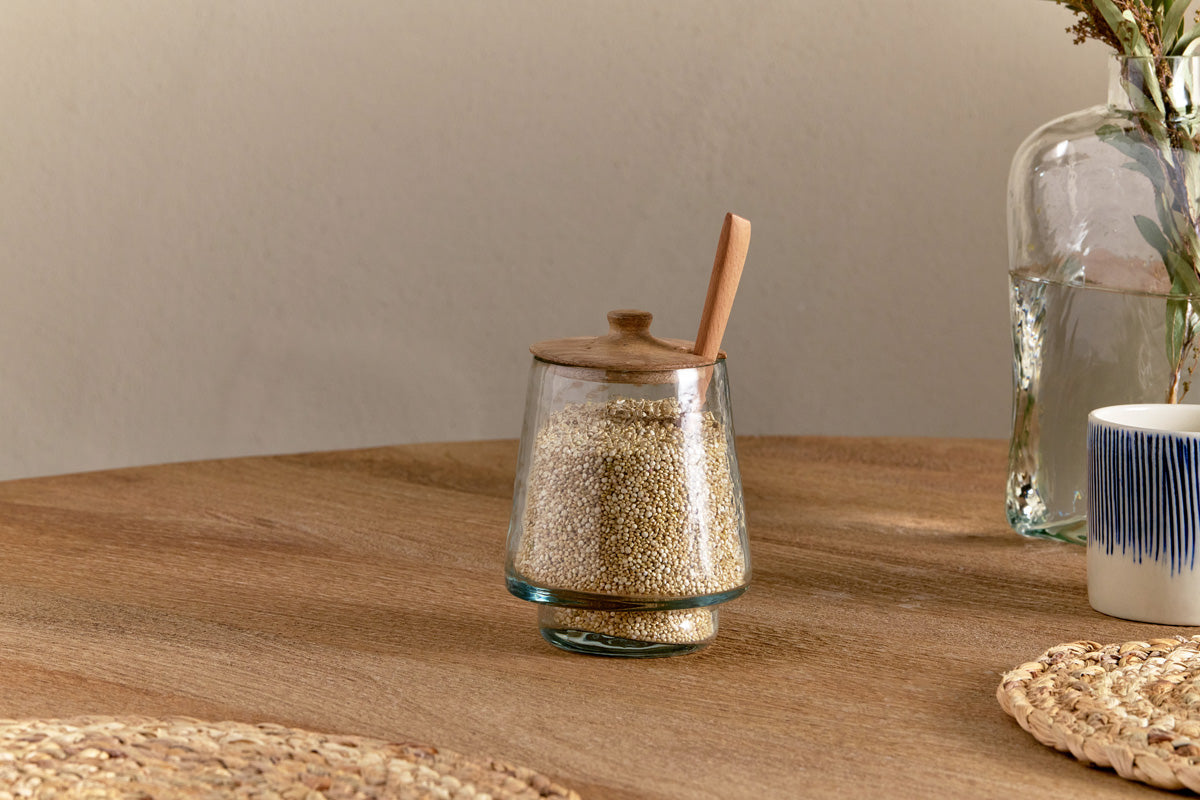 Tall Storage Jar - Natural & Clear