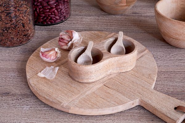 Mango Wood Salt & Pepper Server - Natural
