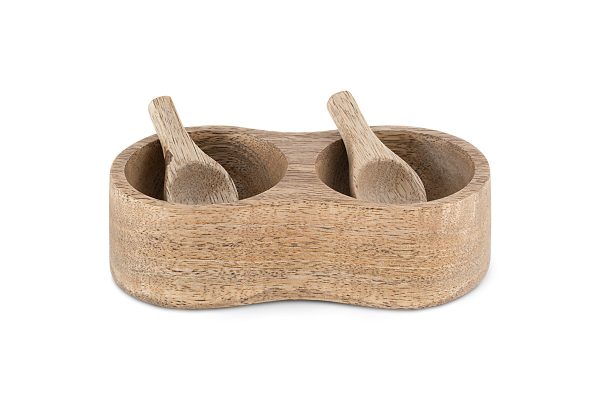 Mango Wood Salt & Pepper Server - Natural