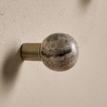 Marble & Iron Round Hook - Grey