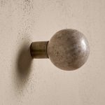 Marble & Iron Round Hook - Grey