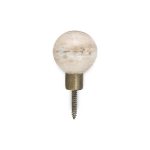 Marble & Iron Round Hook - Grey
