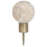 Marble & Iron Round Hook - Grey