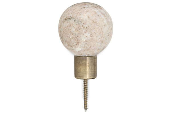 Marble & Iron Round Hook - Grey