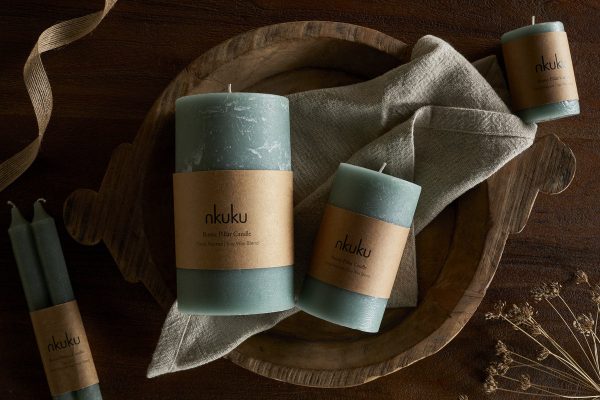 Soy Blend Pillar Candle - Sage Green - Small